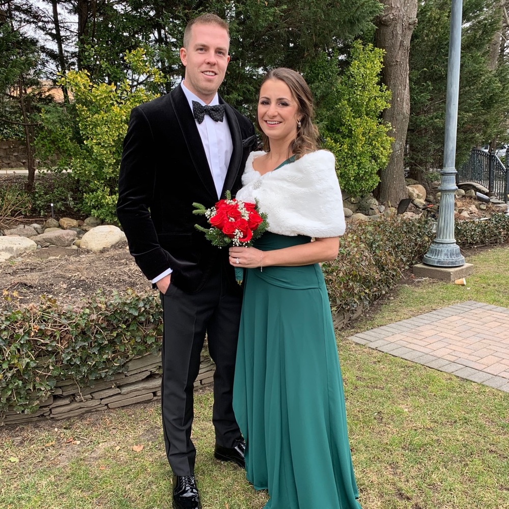 White Faux Fur Winter Stole with Snowflake pin